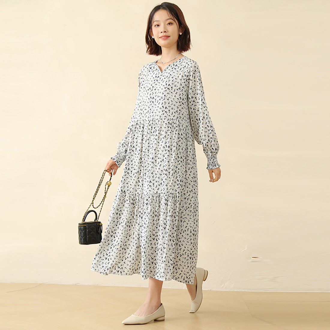 Doux Belle One-piece dress, long sleeves, long length