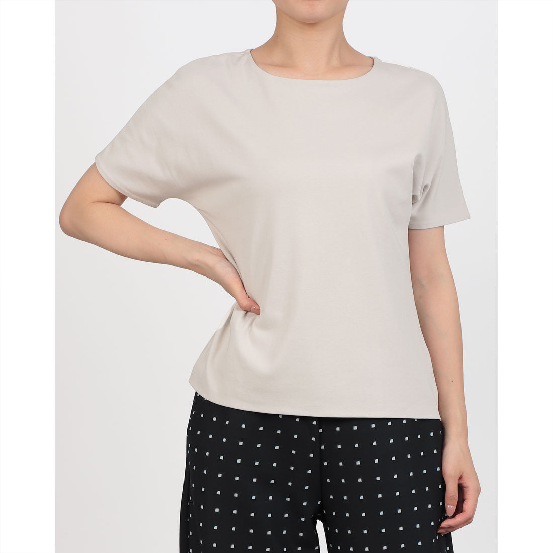 ドゥクラッセ DoCLASSE 立体クルーネック/半袖・ドゥクラッセTシャツ (ライトグレー) ライトグレー