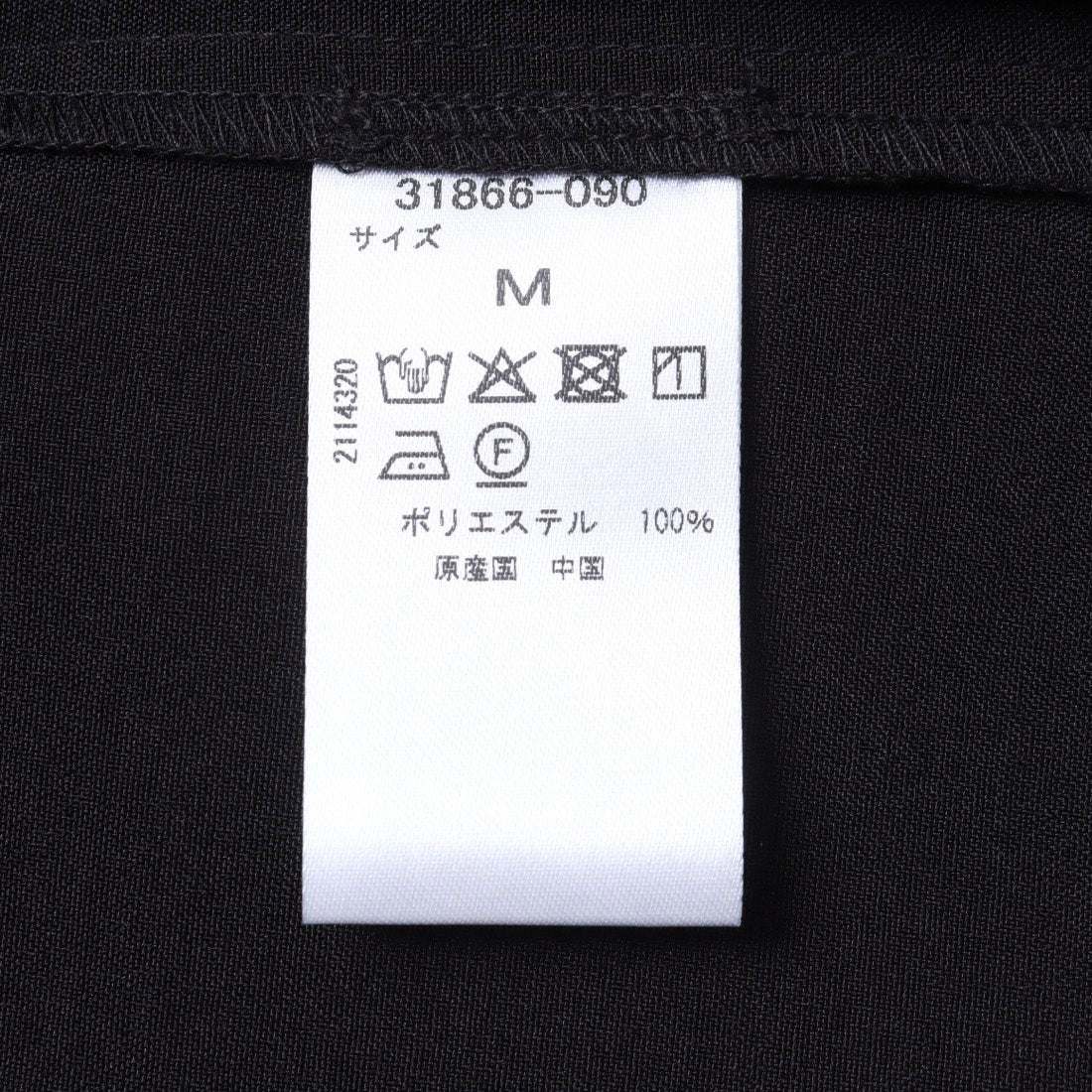 ドゥクラッセ DoCLASSE リネンタッチ・パフ袖サックワンピース (ブラック) ブラック