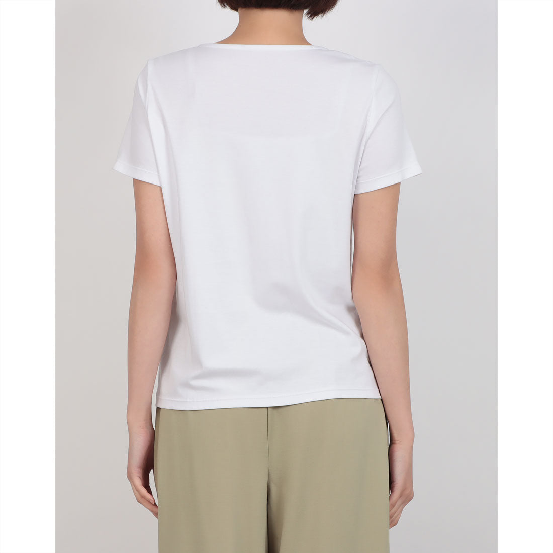 ドゥクラッセ DoCLASSE シフォンフリル/スーピマ・ドゥクラッセTシャツ (ホワイト) ホワイト