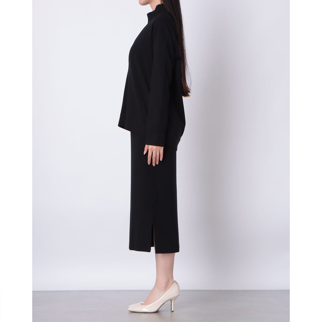 ドゥクラッセ DoCLASSE 深Vニット・セットワンピース (ブラック) ブラック