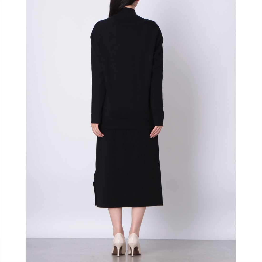 ドゥクラッセ DoCLASSE 深Vニット・セットワンピース (ブラック) ブラック