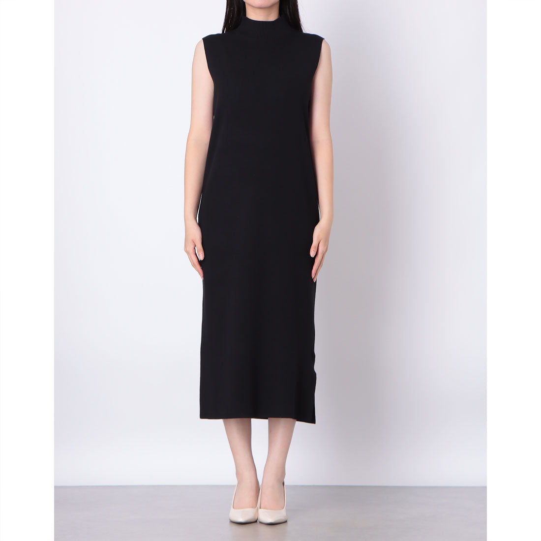 ドゥクラッセ DoCLASSE 深Vニット・セットワンピース (ブラック) ブラック