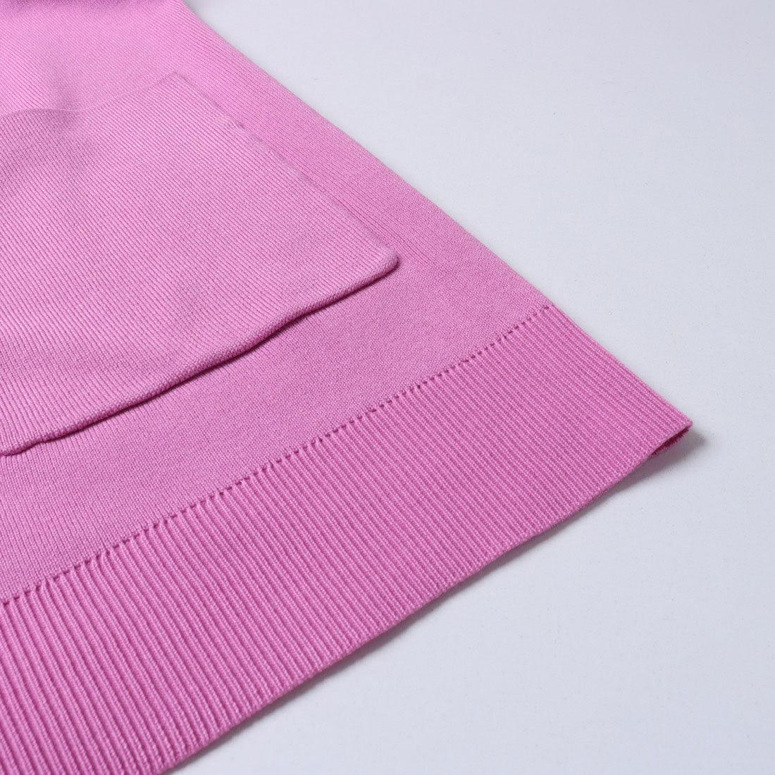 ドゥクラッセ DoCLASSE 総針編み・Vネックボタンカーディガン (ソフトピンク) ソフトピンク