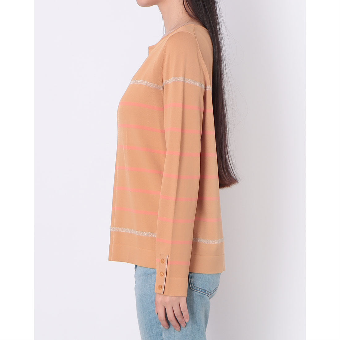 ドゥクラッセ DoCLASSE ドライタッチニット・ボートネック (ベージュパターン) ベージュパターン