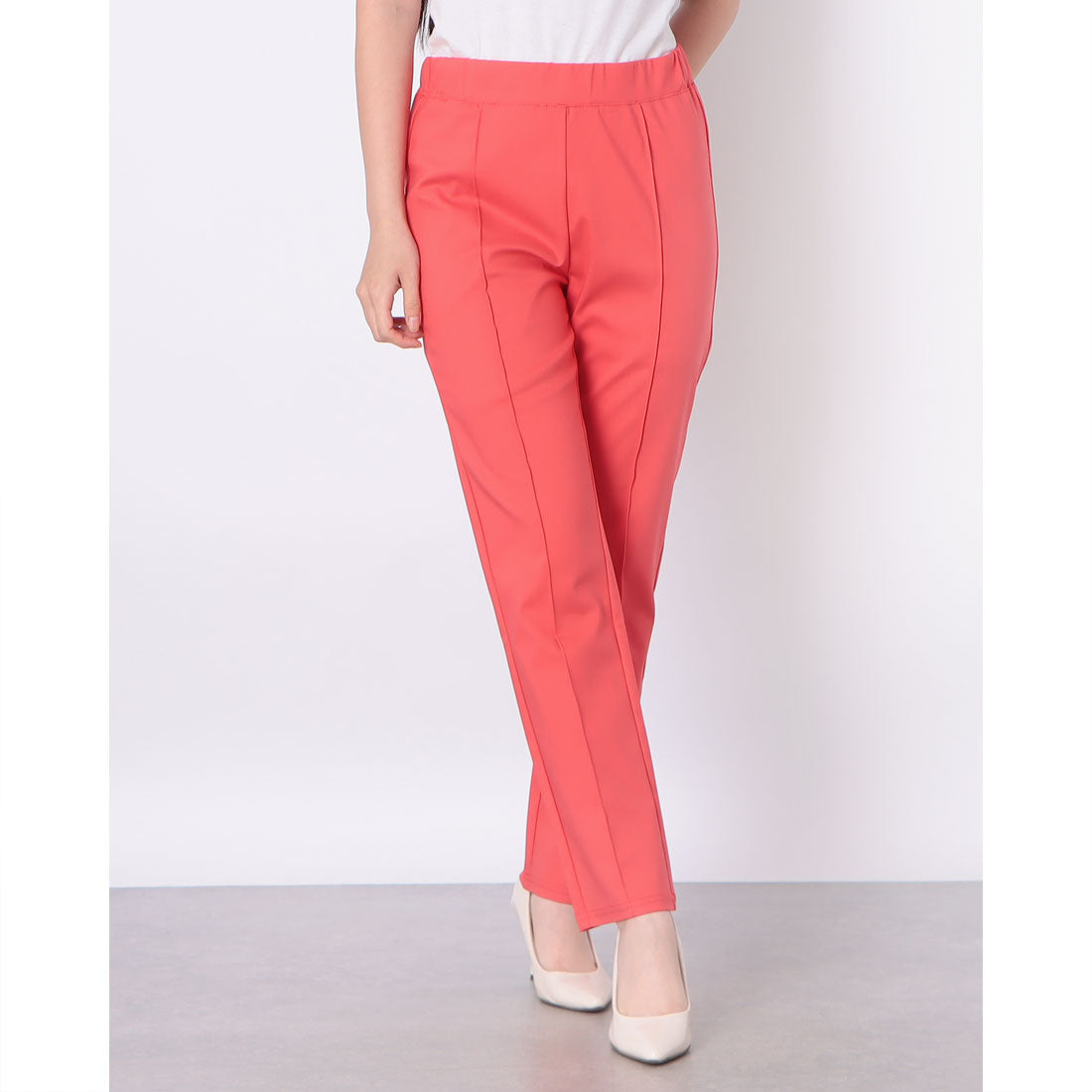 ドゥクラッセ DoCLASSE スタイルUPパンツ・スリム (スカーレット) スカーレット