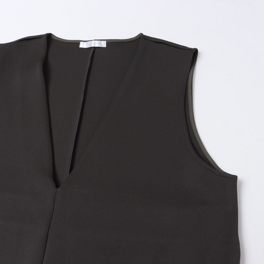 ドゥクラッセ DoCLASSE ダブル編みジャージー・深Vネックジャンスカ 120cm (ダークセージ) ダークセージ