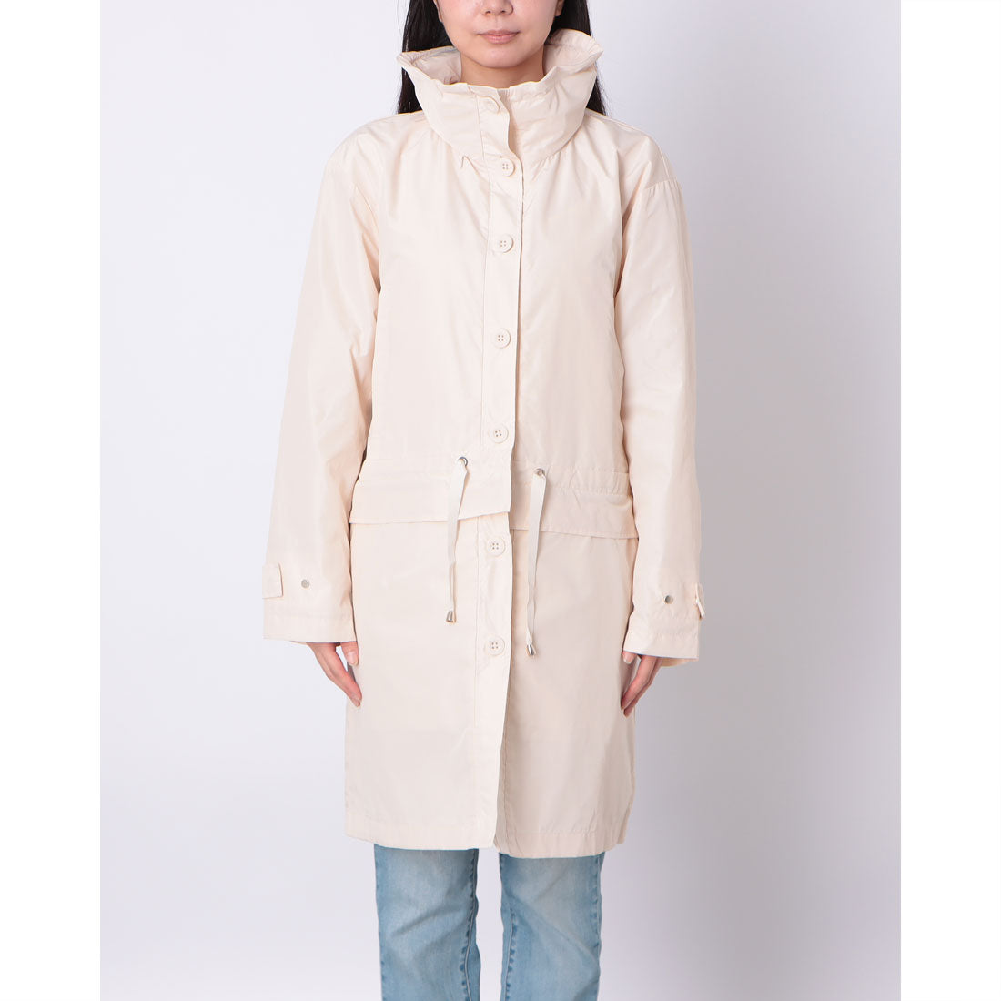 ドゥクラッセ DoCLASSE シャンブレータフタ・2WAYコート (ライトベージュ) ライトベージュ