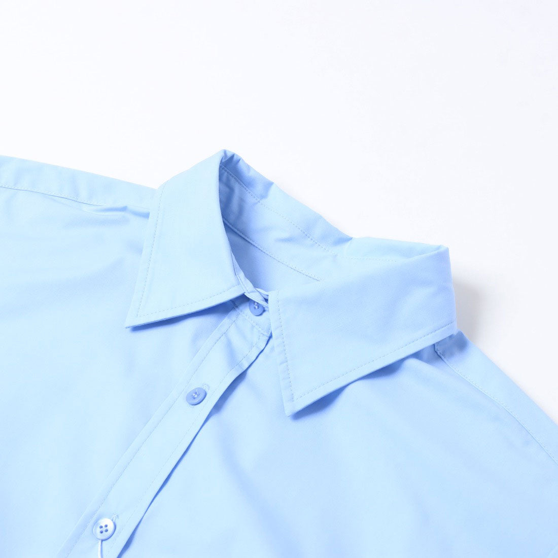 ドゥクラッセ DoCLASSE コットン混ブロード・2WAYスタイルシャツ (サックス) サックス