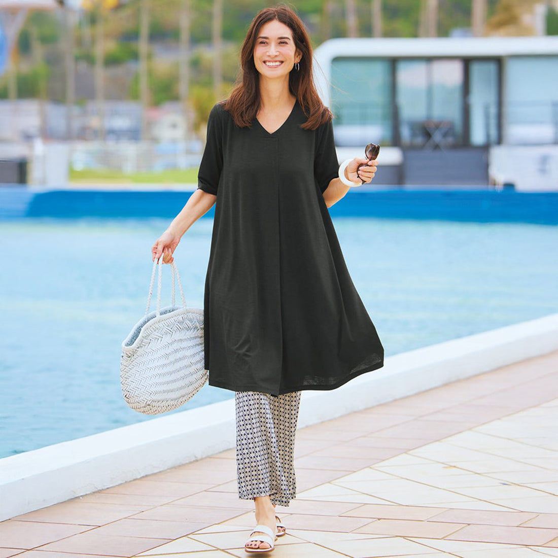 ドゥクラッセ DoCLASSE UVスラブ・ジェットセッターズ/パンツ63cm (ブラック×ベージュ) ブラック×ベージュ