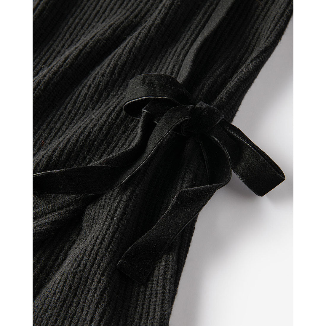 ドゥクラッセ DoCLASSE ソフトウール・サイドリボンニット