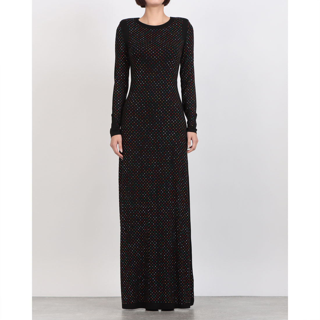 デニーローズ DENNY ROSE カラービジューポイントロングドレス (BLACK) BLACK