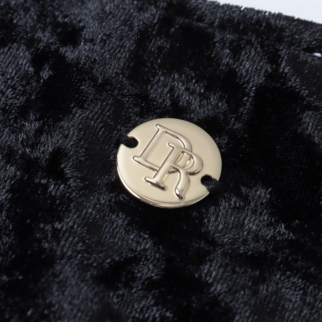 デニーローズ DENNY ROSE クラッシュベロアバストデザイン半袖TOPS (BLACK) BLACK