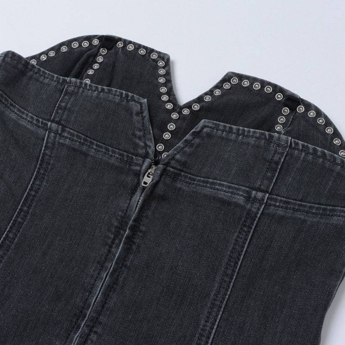 デニーローズ DENNY ROSE スタッズポイントdenimベアOP (BLACK) BLACK