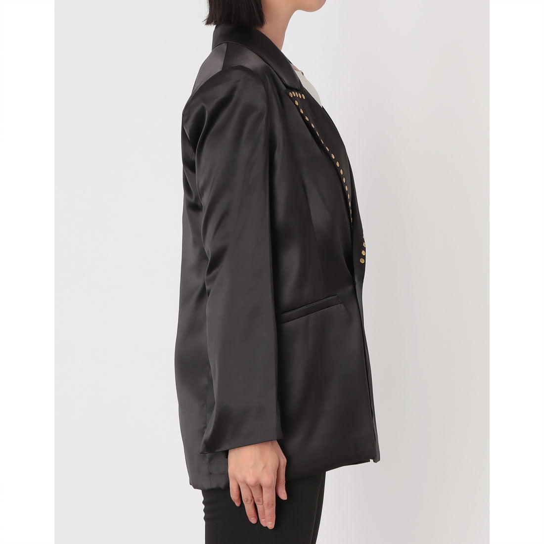 デニーローズ DENNY ROSE スタッズポイントサテンJK (BLACK) BLACK