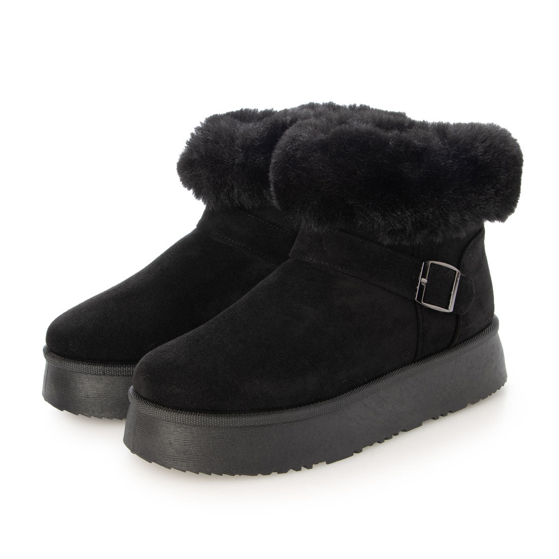 デデス Dedes 厚底ベルトデザインムートンブーツ / 6414 (ブラック) ブラック