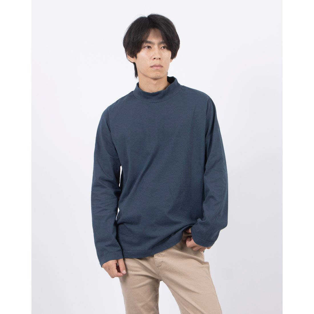 デビューメンズ DEBUTTO MAN モックネックプルオーバー,ネイビー