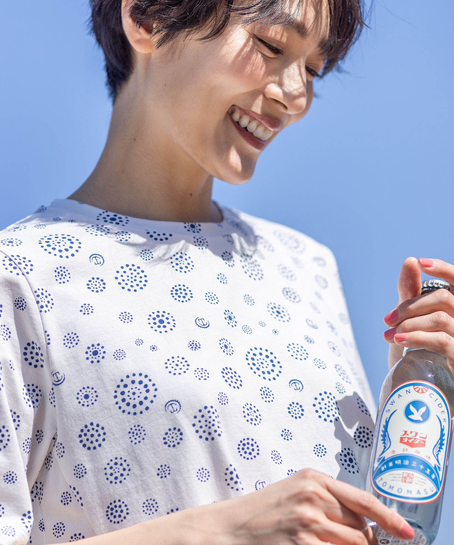 デコイ DECOY 【ひやさら】【UVカット】【友桝飲料コラボ】ドットロゴプリントTシャツ (ホワイト) ホワイト