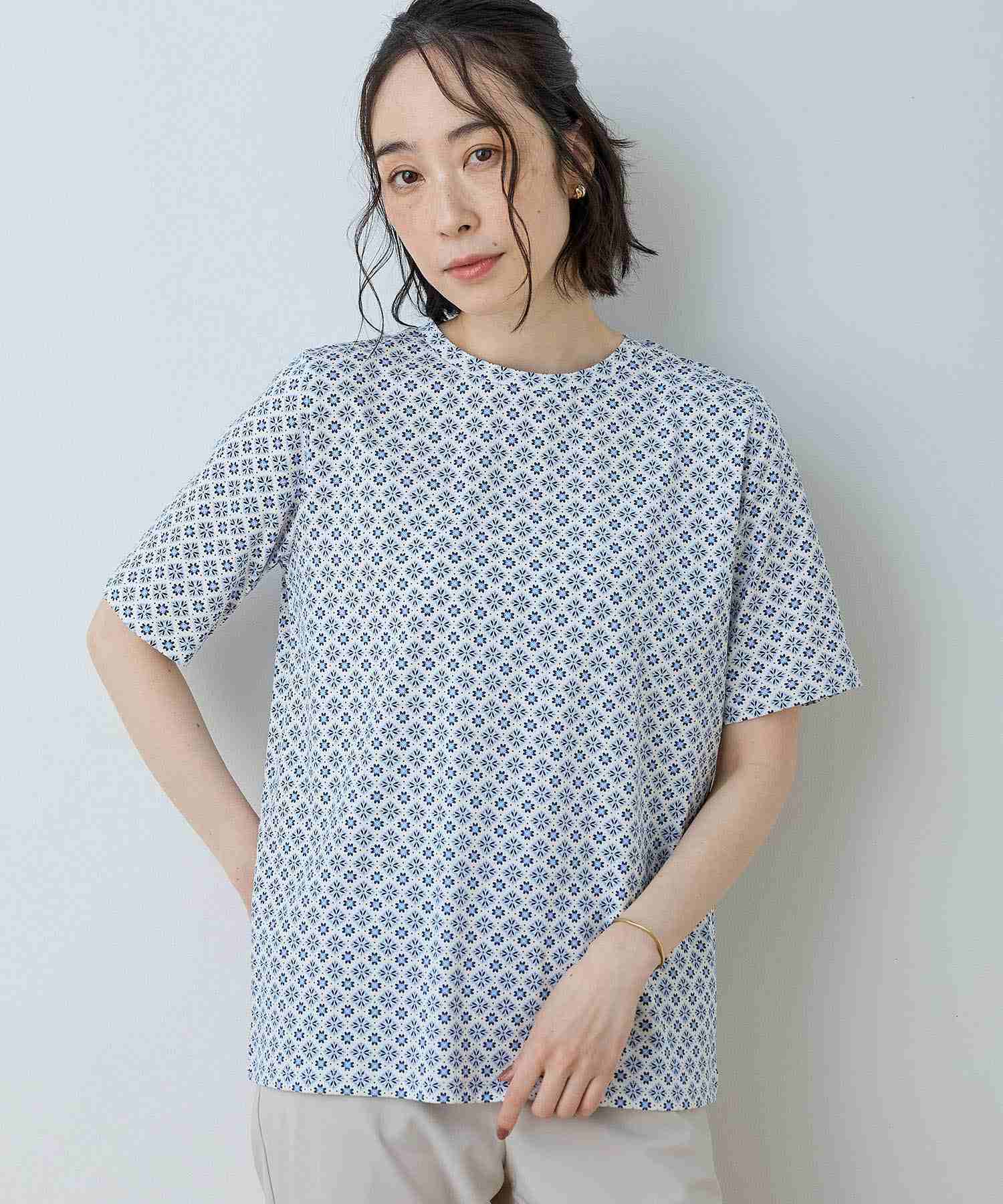 デコイ DECOY 【ひやさら】【UVカット】総プリントTシャツ (ネイビー) ネイビー