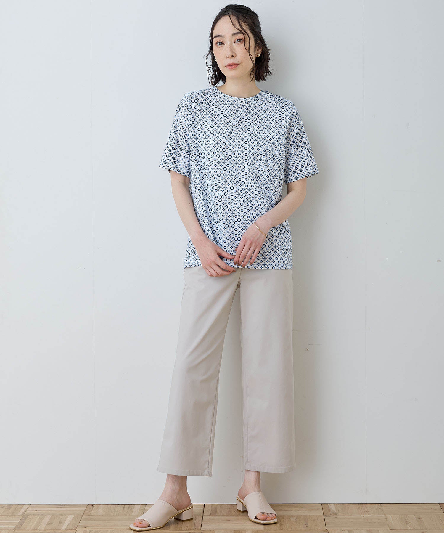 デコイ DECOY 【ひやさら】【UVカット】総プリントTシャツ (ネイビー) ネイビー