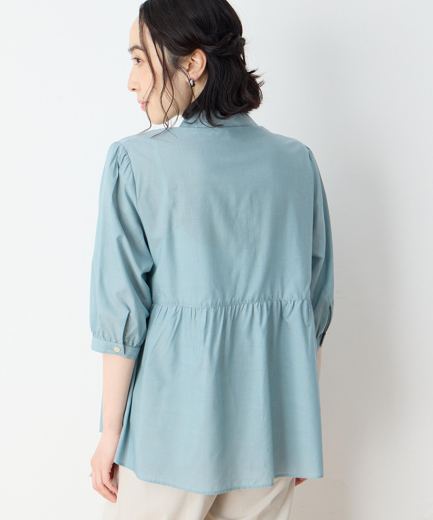 デコイ DECOY ペプラムブラウス (ブルー) ブルー