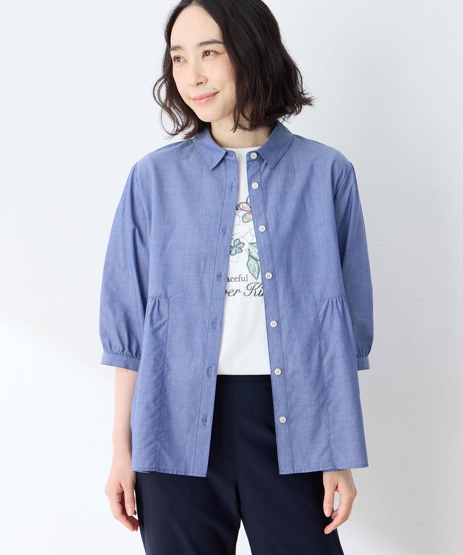 デコイ DECOY ペプラムブラウス (ブルー) ブルー