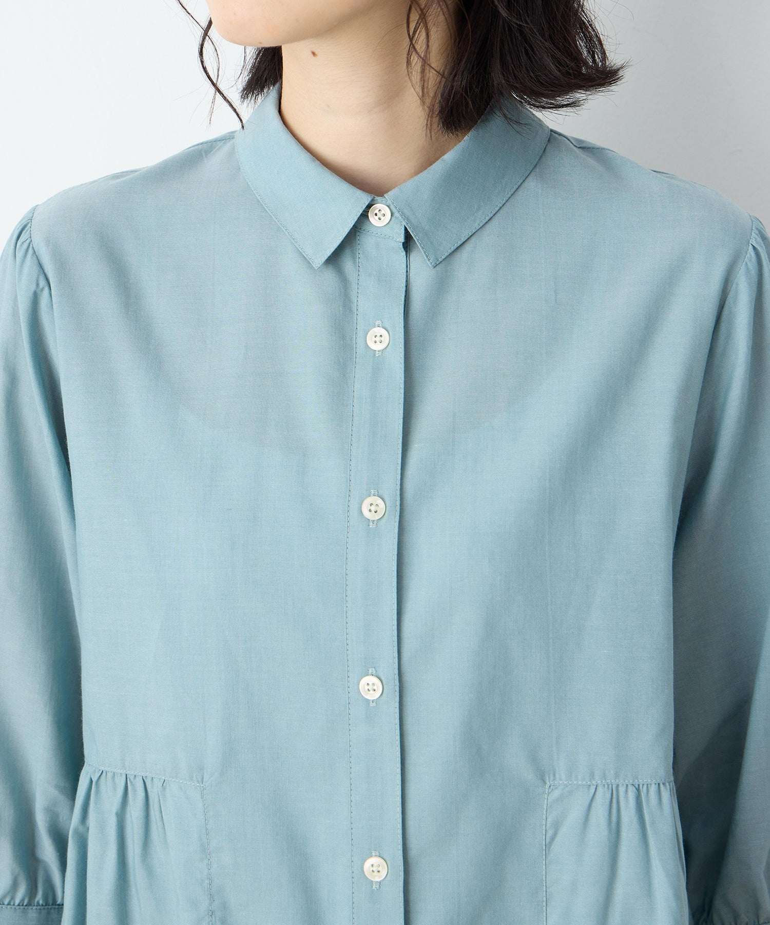 デコイ DECOY ペプラムブラウス (ブルー) ブルー