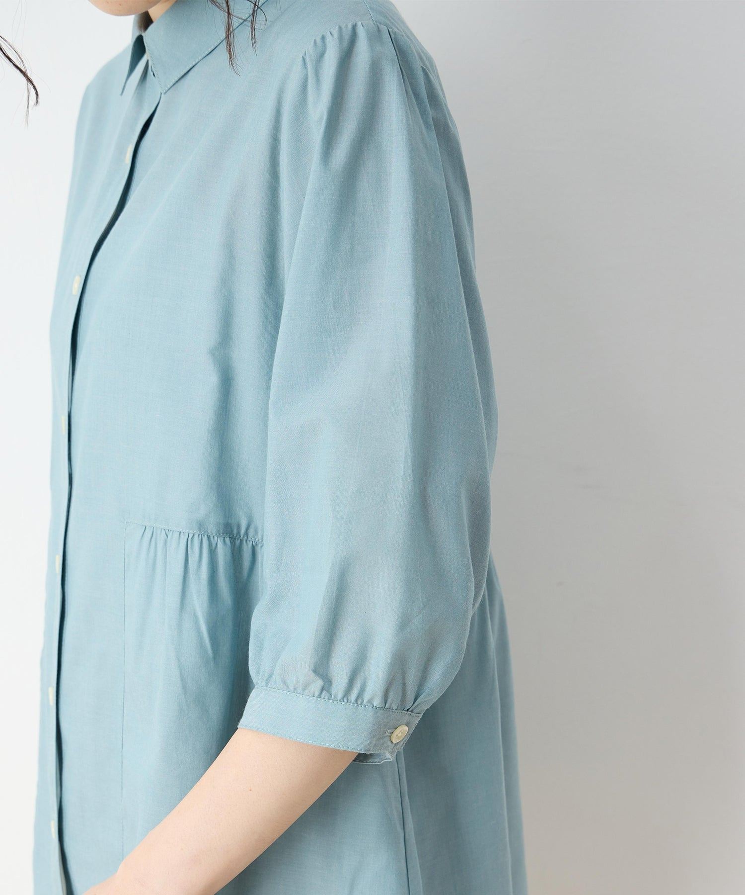 デコイ DECOY ペプラムブラウス (ブルー) ブルー