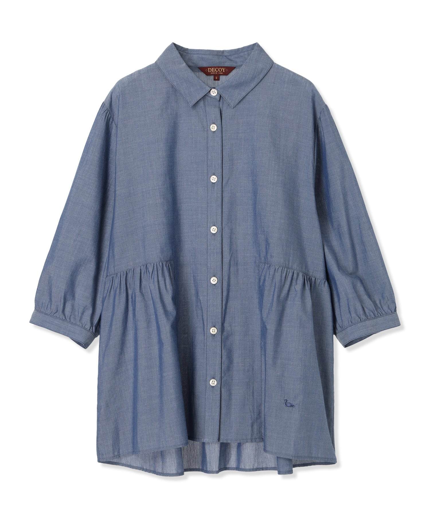 デコイ DECOY ペプラムブラウス (ブルー) ブルー