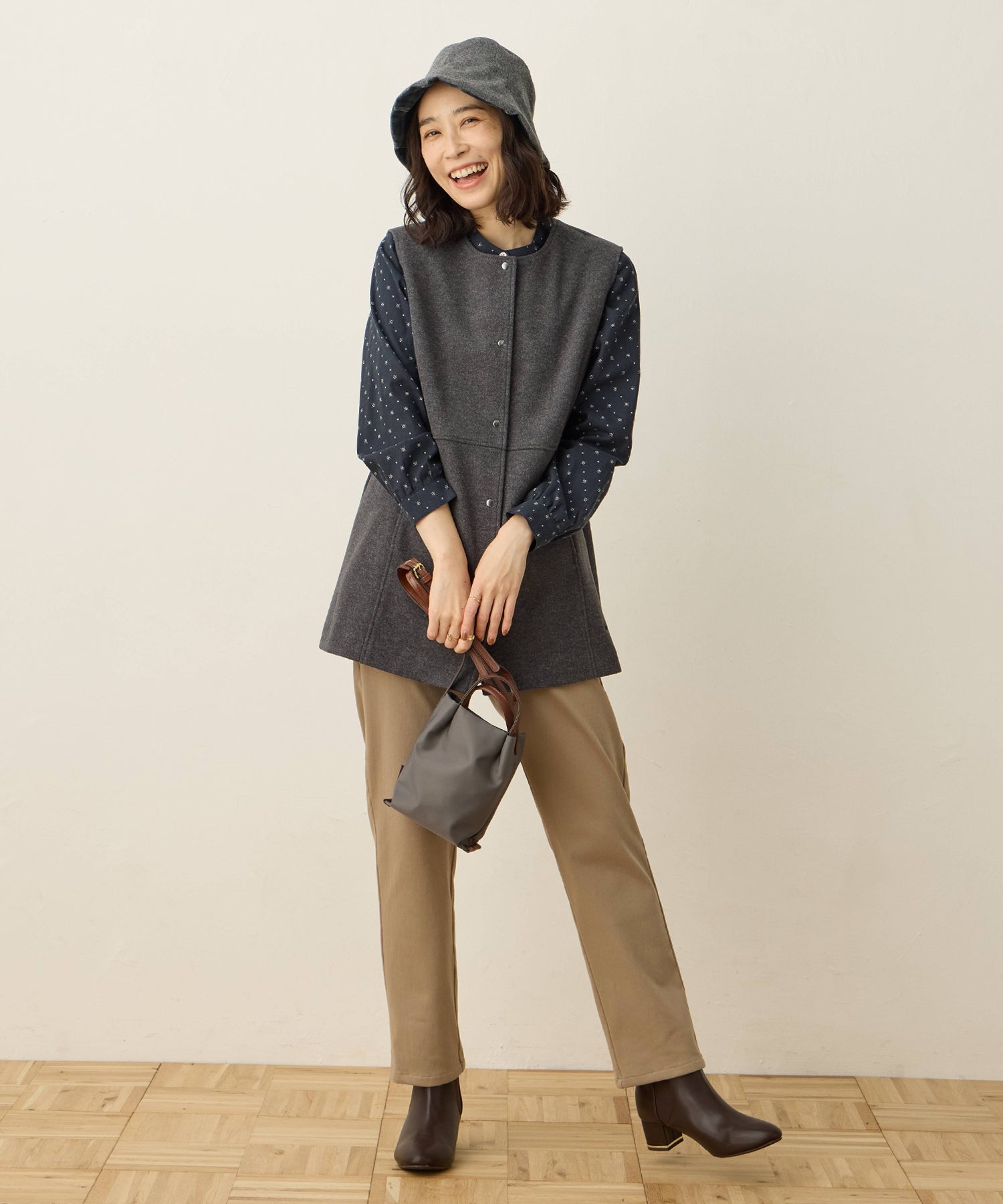 デコイ DECOY ツバ裏チェックハット (ネイビー) ネイビー