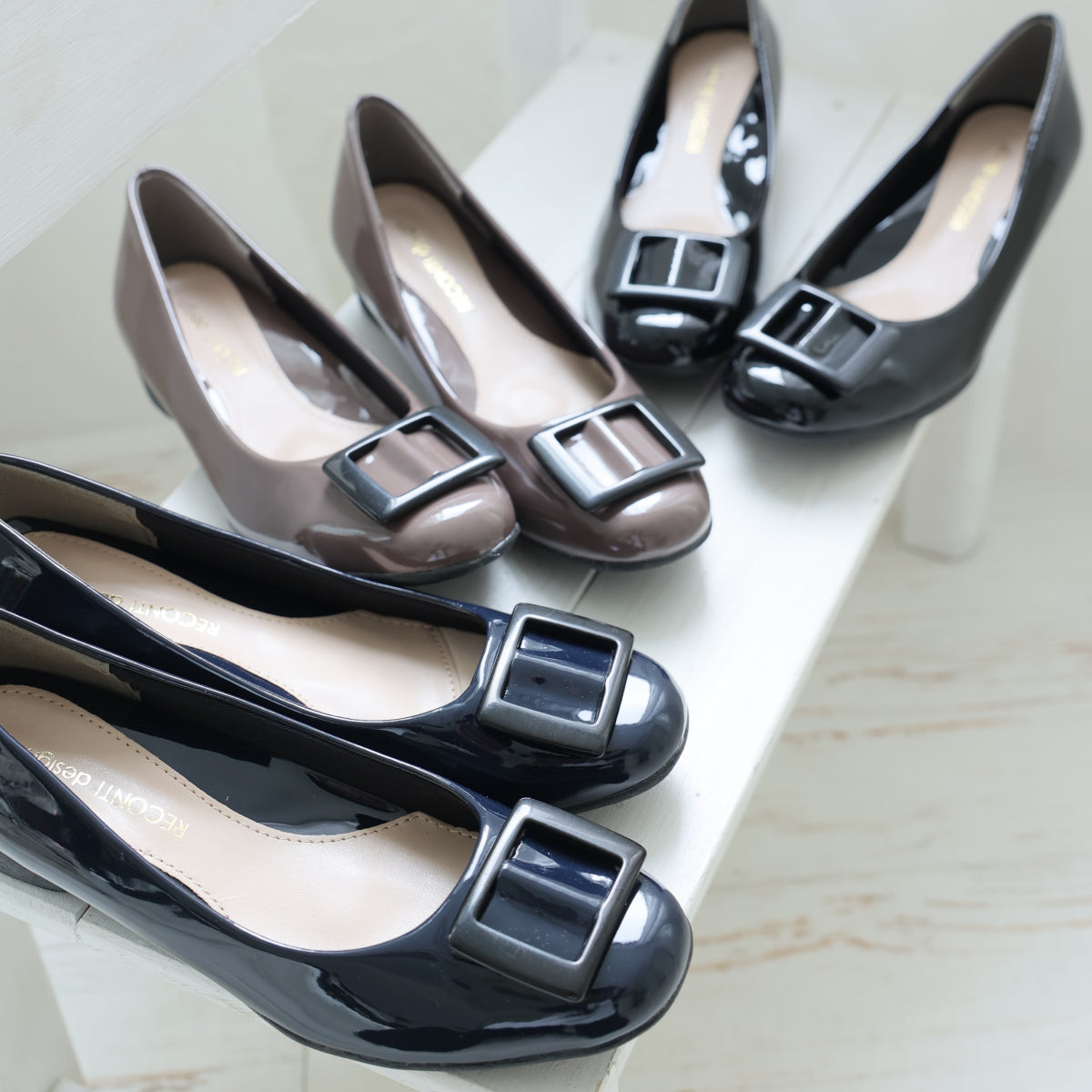 デメテル DEMETER 雨でもおしゃれに履けるバックルレインパンプス