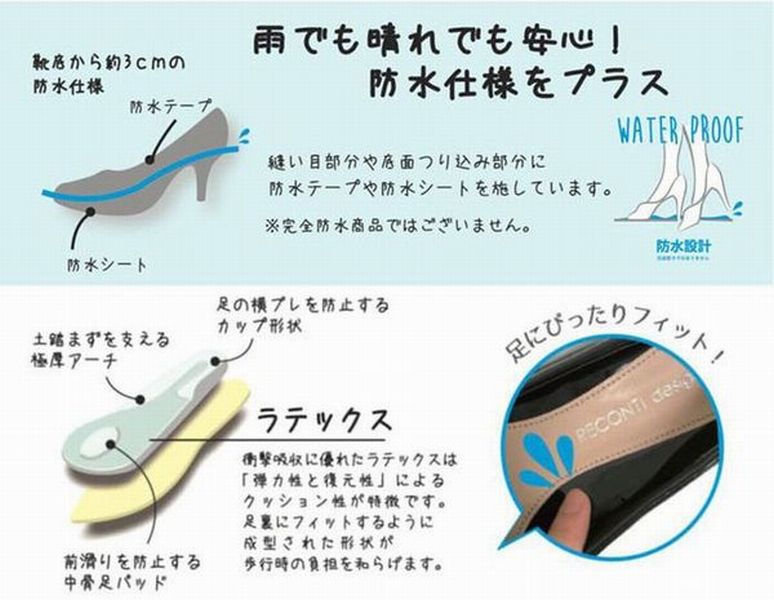 デメテル DEMETER 雨でもおしゃれに履けるバックルレインパンプス