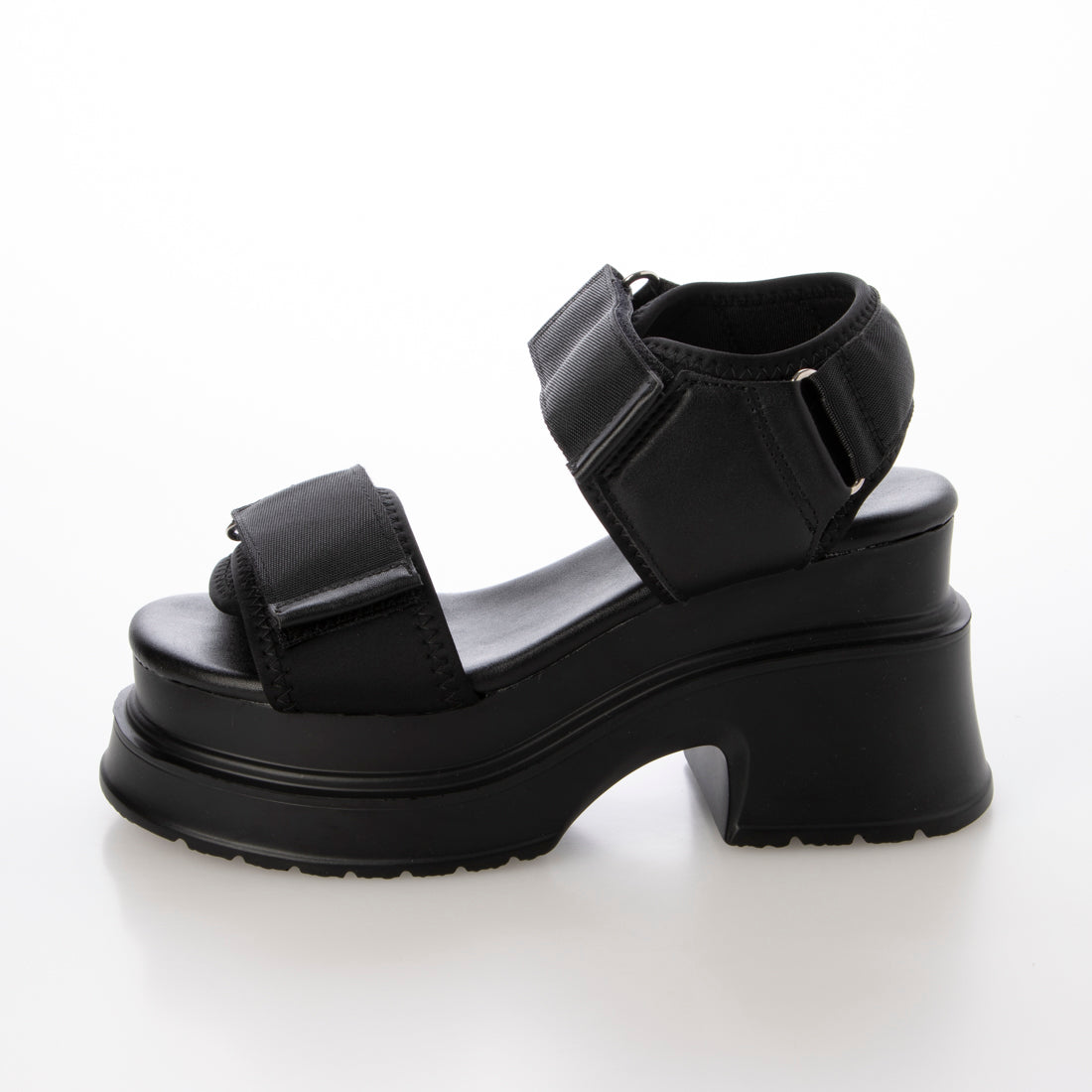 デメテル DEMETER 厚底 プラットフォーム ベルクロ サンダル (ブラック) ブラック