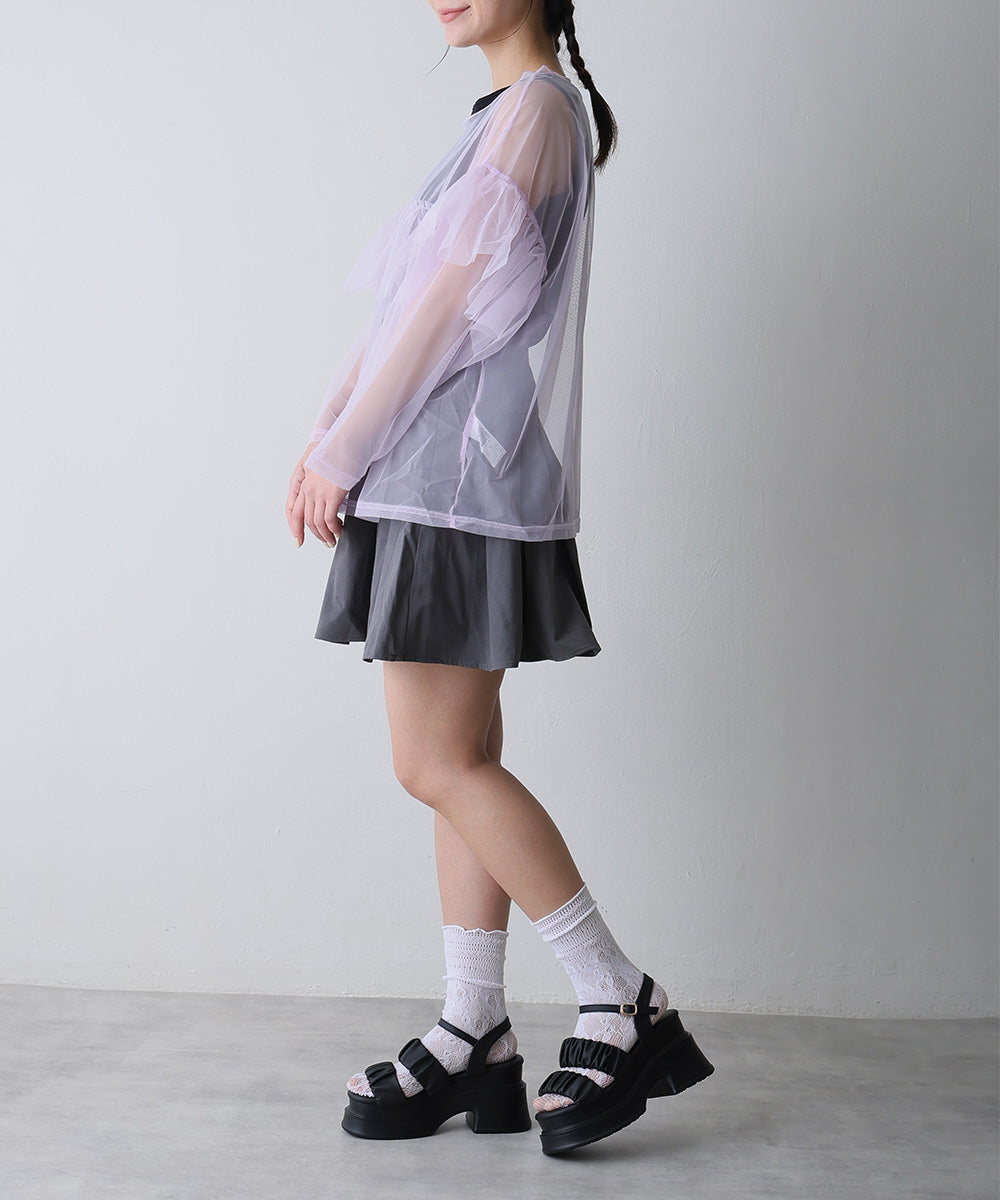デメテル DEMETER 厚底 プラットフォーム ギャザーデザイン ストラップサンダル (ブラック) ブラック