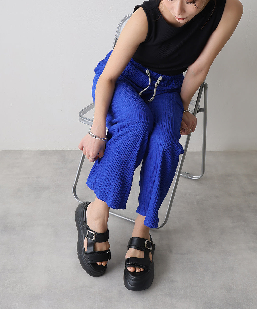 デメテル DEMETER 厚底 ボリュームソール ダブルストラップサンダル (ブラック) ブラック