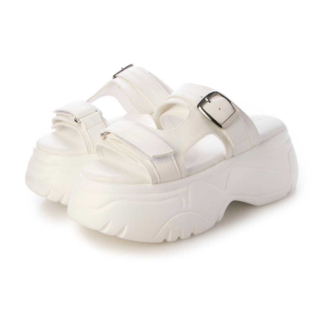 デメテル DEMETER 厚底 ボリュームソール ダブルストラップサンダル (ホワイト) ホワイト