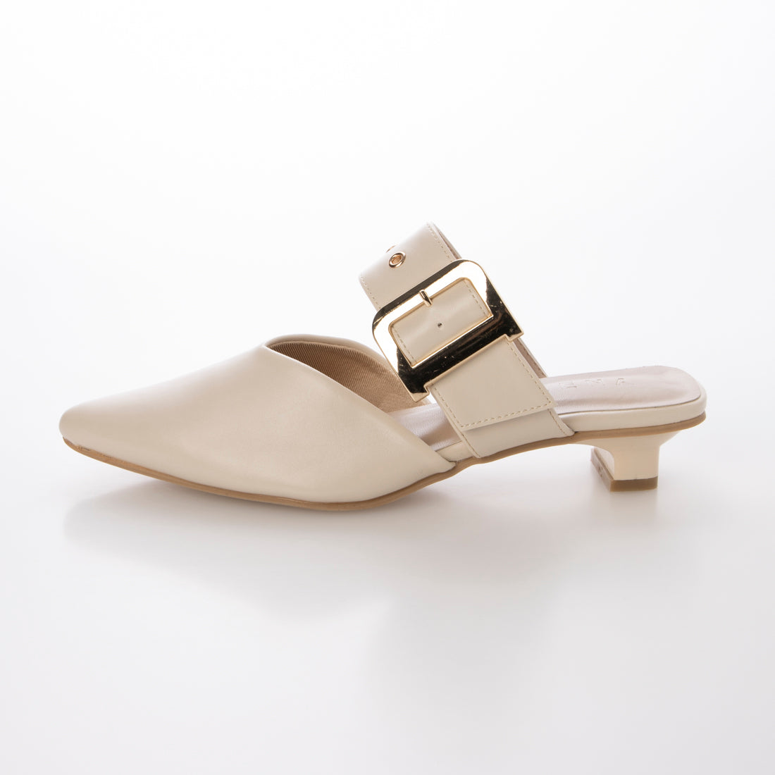 デメテル DEMETER ポインテッドトゥ バックルベルト ミュールパンプス (アイボリー) アイボリー