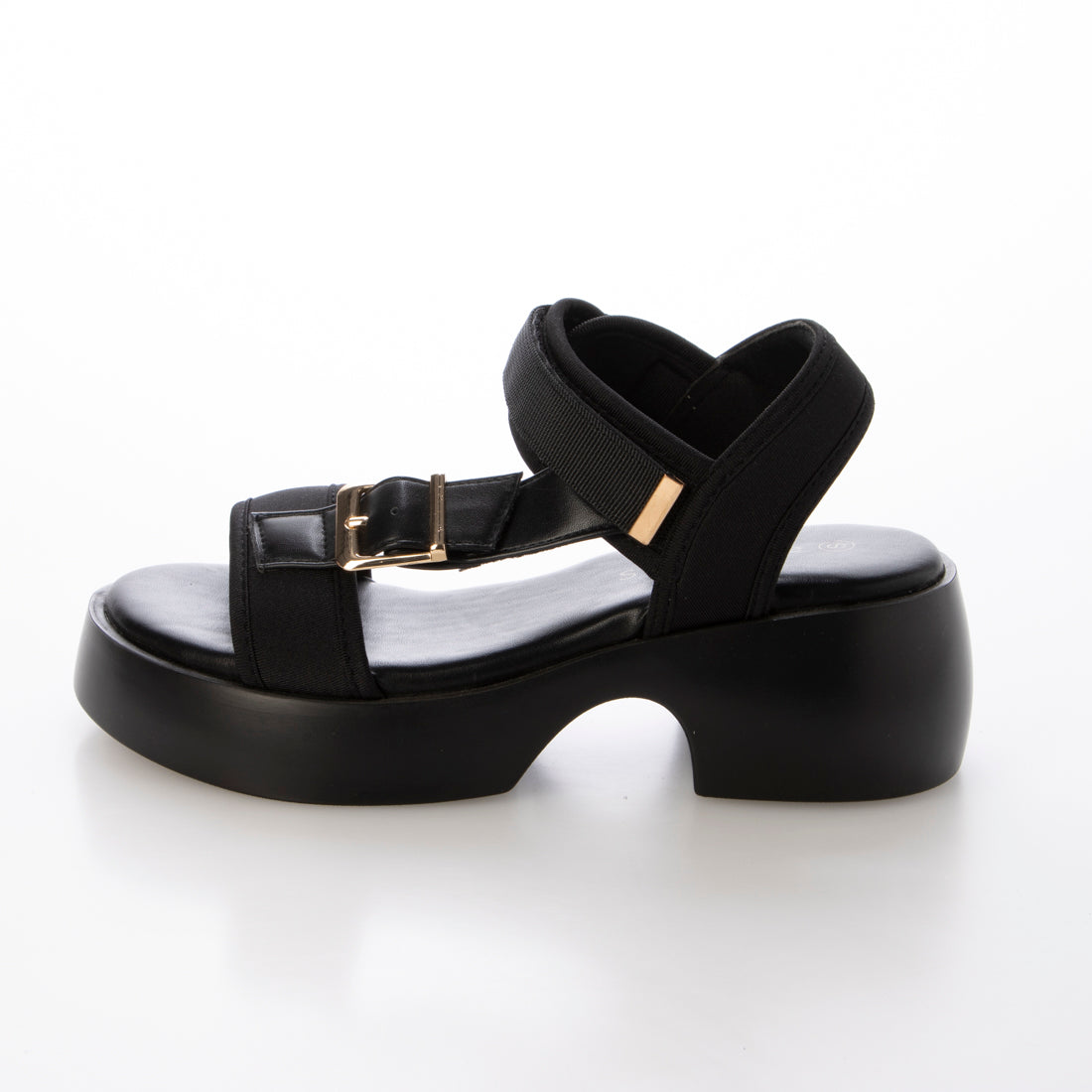 デメテル DEMETER 厚底 変形ソール 素材MIX ベルクロサンダル (ブラック) ブラック