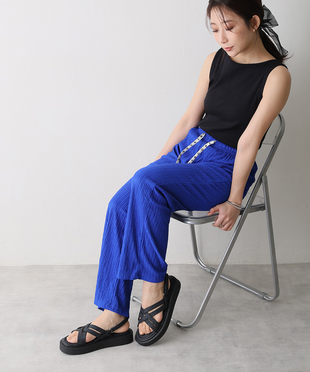 デメテル DEMETER 軽量厚底 プラットフォーム クロスデザイン ストラップサンダル (ブラック) ブラック