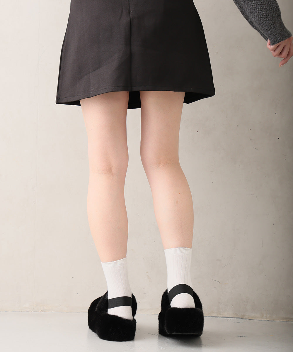 デメテル DEMETER 厚底 プラットフォーム バックバンド ファーサンダル (ブラック) ブラック