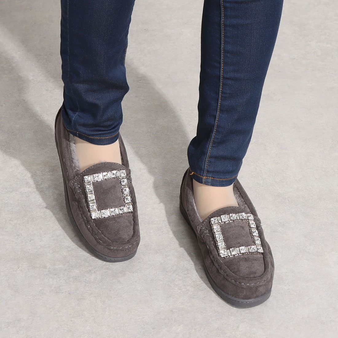 デメテル DEMETER ふわもこ☆ビジュー ファーモカシン