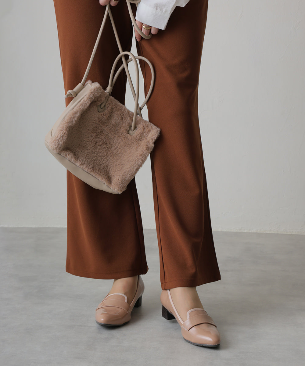 デメテル DEMETER 防水・撥水・防滑☆晴れ雨兼用 幅広 3E ポインテッドトゥ ローファー レインパンプス レインシューズ (ベージュエナメル) ベージュエナメル