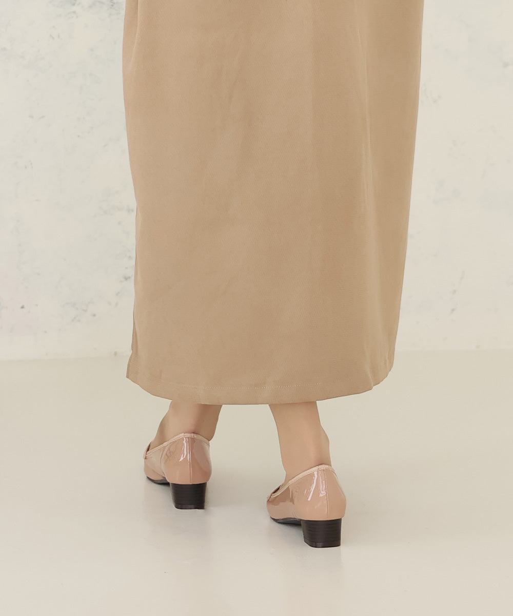 デメテル DEMETER 防水・撥水・防滑☆晴れ雨兼用 幅広 3E ポインテッドトゥ ローファー レインパンプス レインシューズ (ベージュエナメル) ベージュエナメル