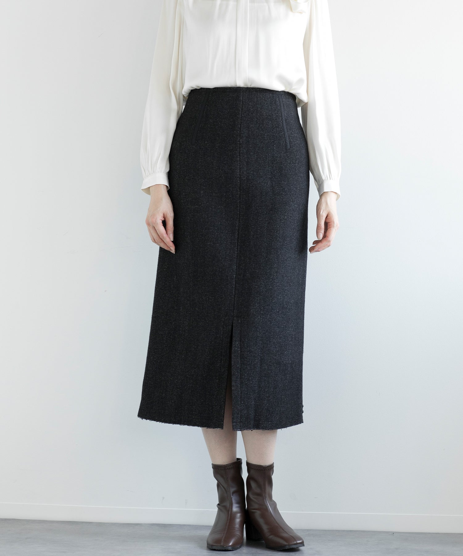 ディケイドクラシック DECADE CLASSIC 【DECADE CLASSIC】ウールAラインスカート (グレー) グレー