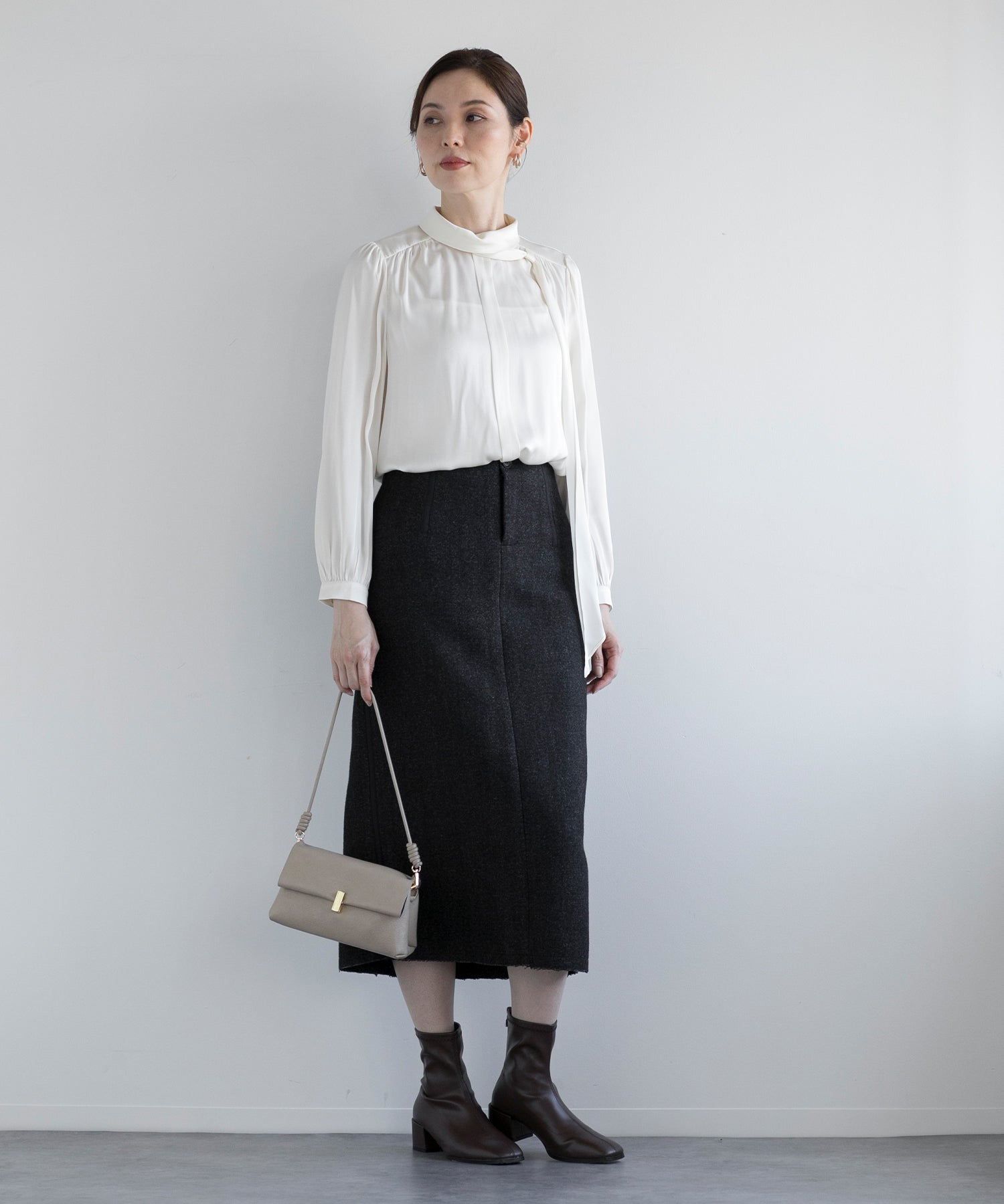 ディケイドクラシック DECADE CLASSIC 【DECADE CLASSIC】ウールAラインスカート (グレー) グレー