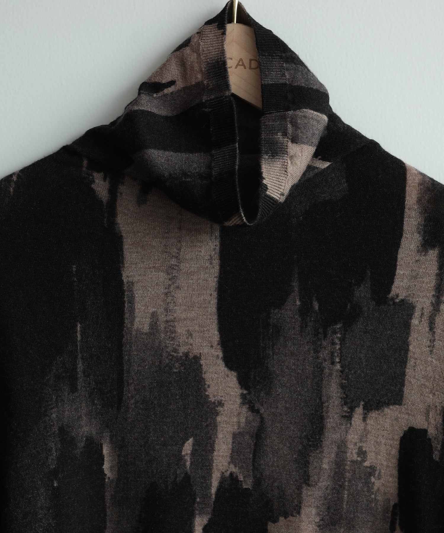 ディケイドクラシック DECADE CLASSIC 【DECADE CLASSIC】ウール100% 油絵 半袖ニットセーター (チョコ) チョコ