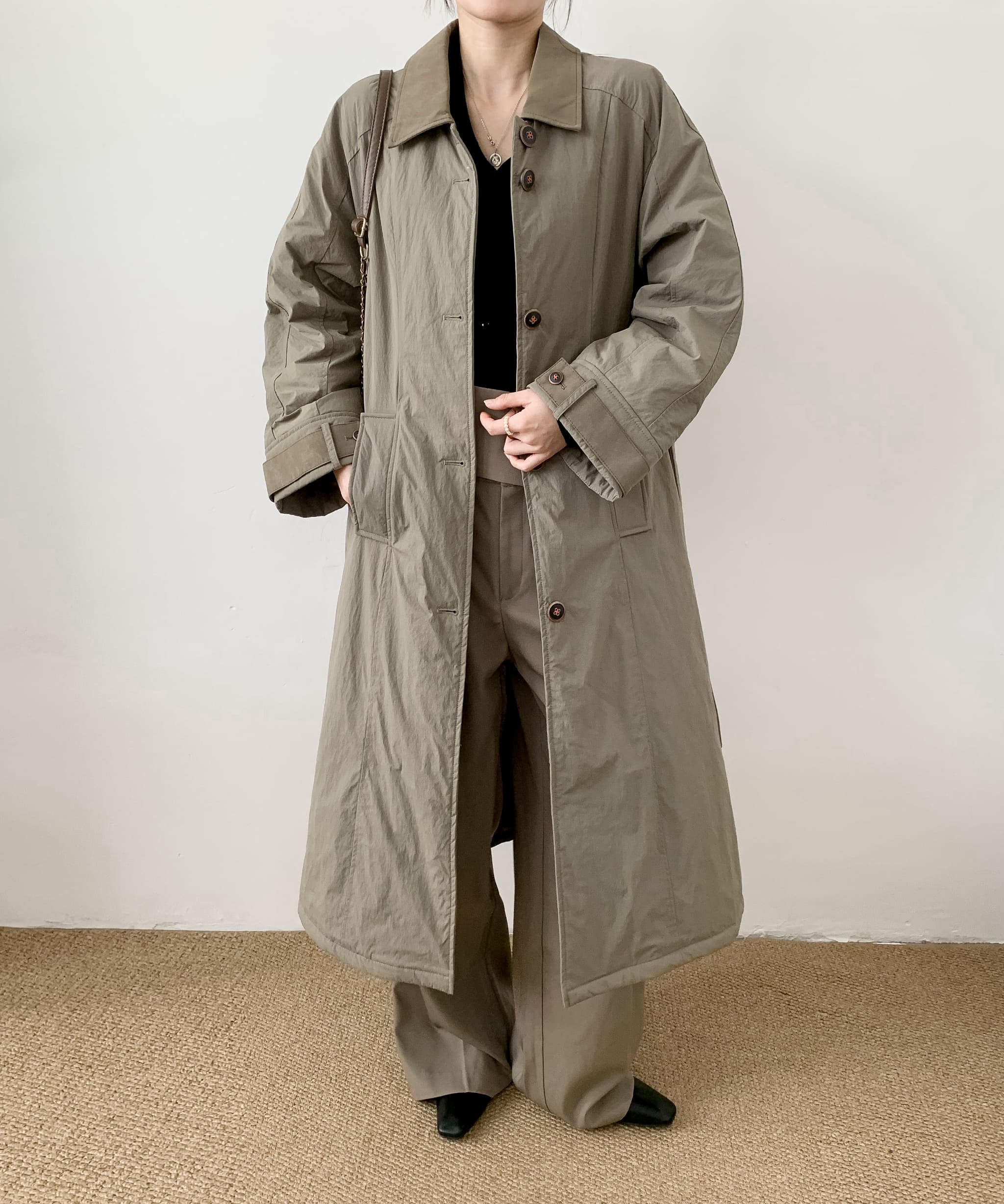 ディケイドクラシック DECADE CLASSIC DECADE CLASSIC 襟切り替えロングダウンジャケット (グレー) グレー