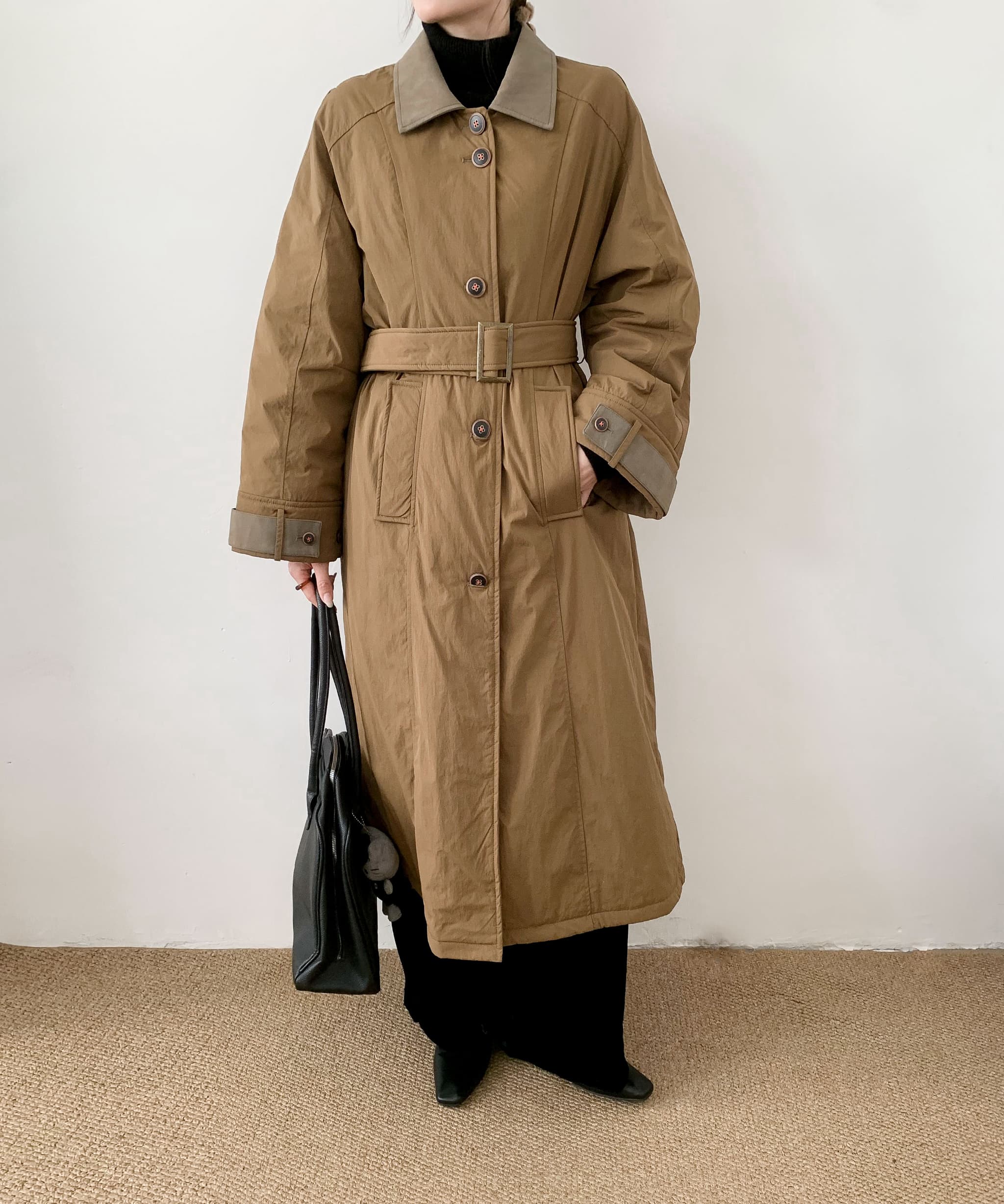 ディケイドクラシック DECADE CLASSIC DECADE CLASSIC 襟切り替えロングダウンジャケット (ベージュ) ベージュ