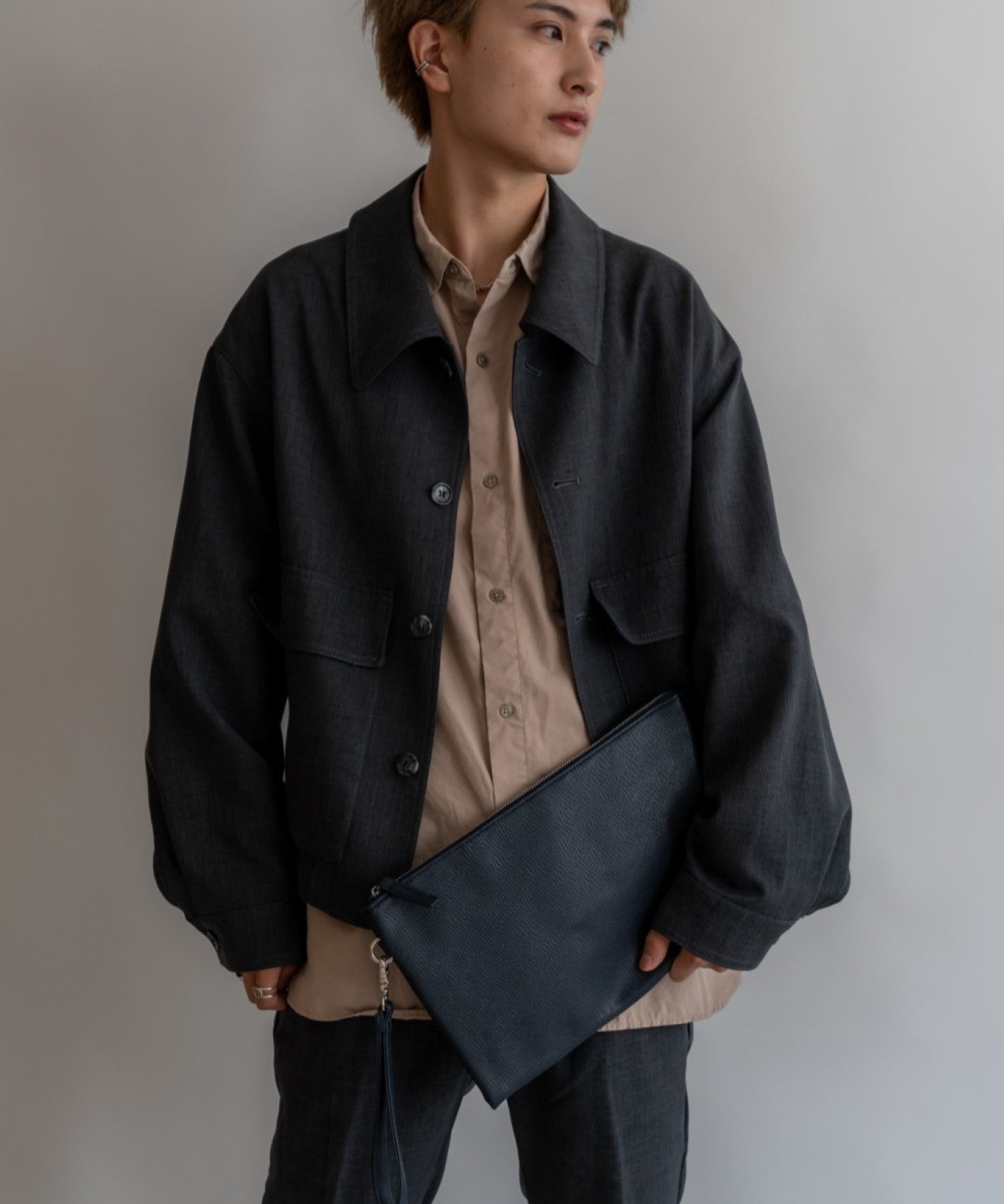 ディバイス DEVICE Control シンプル合皮クラッチバッグ (ブラック) ブラック