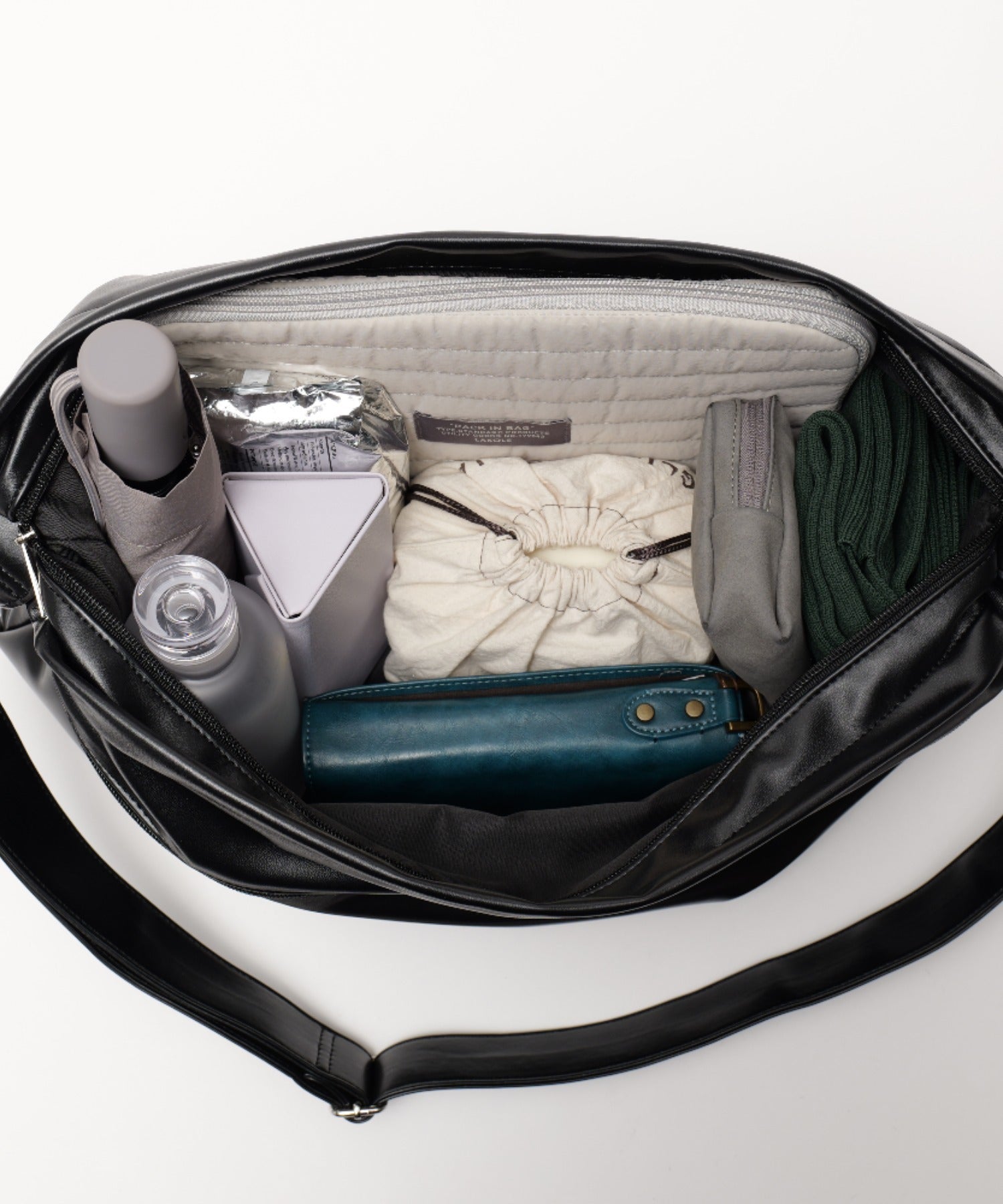 Device DEVICE Zip Design Loose Manmade Leather Shoulder Bag